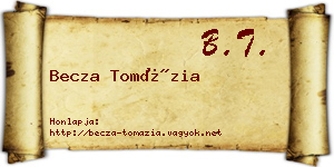 Becza Tomázia névjegykártya
